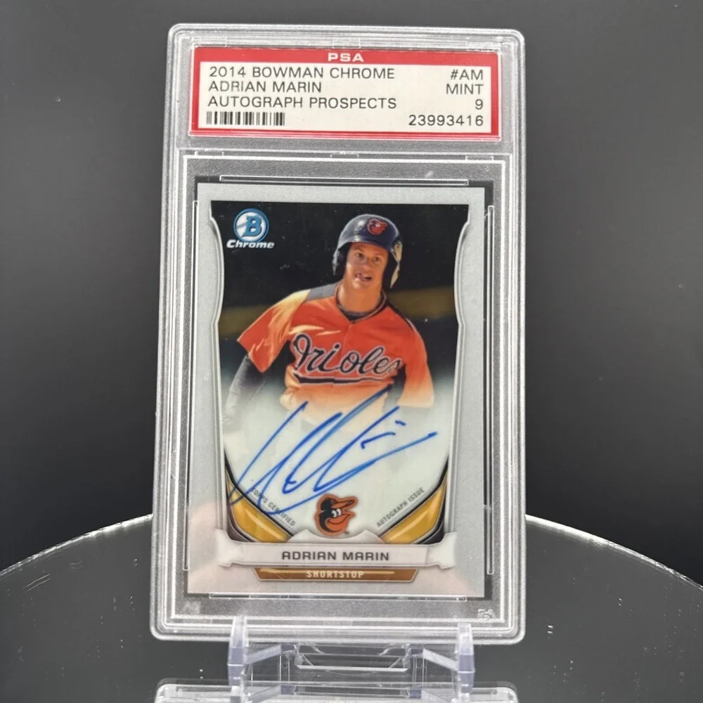 Adrian Moran 2014 Bowman Chrome AUTOGRAPH Prospects # AM PSA 9